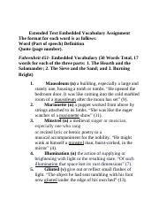 Embedded Vocab Assignment Docx Extended Text Embedded Vocabulary