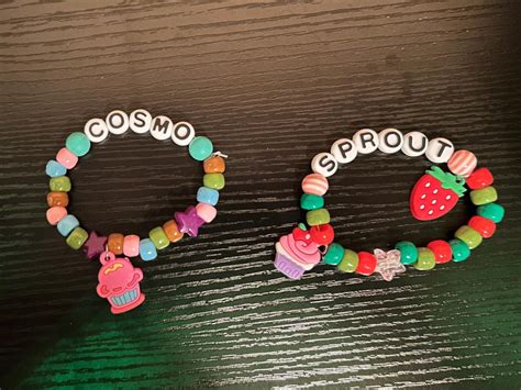 Pulseira Do Cosmo E Do Sprout - Sprout and Cosmo Matching Bracelets Dandy's World - Etsy