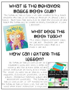 The Way I Act- Behavior Basics Book Club by Autism Adventures- Melissa Finch