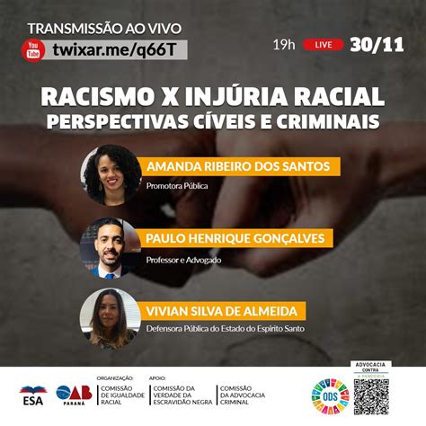 Racismo X Injúria Racial Perspectivas cíveis e criminais ESA