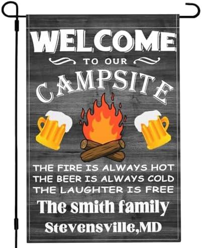 Amazon Personalized Camping Garden Flag For Campsite Let S Sit