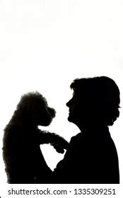 Woman Hugging Dog Silhouette Studio Stock Photo 1335309251 | Shutterstock