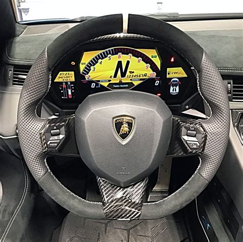 Lamborghini Aventador steering wheel carbon fiber trim - 6SpeedOnline ...