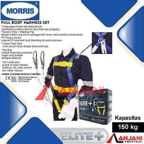 Jual MORRIS FULL BODY HARNESS SET DOUBLE BIG HOOK ELITE SAFETY BELT