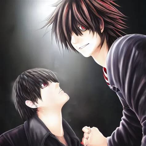 Krea L·lawliet Kissing Light Yagami Official Character Illustration Popular On Pixiv Death