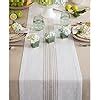 Amazon Solino Home Stripe Linen Table Runner Inch Pure