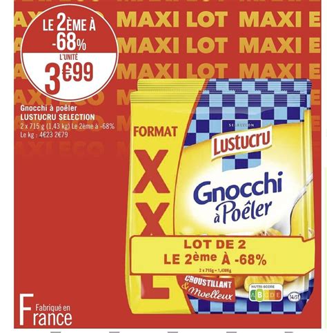 Promo Gnocchi a poeler lustucru selection chez Géant