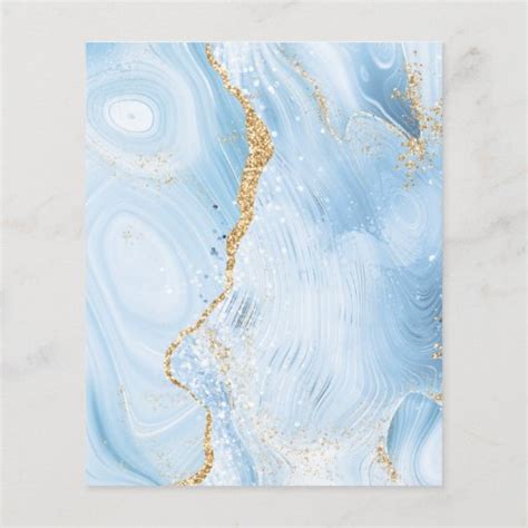 Budget Baby Blue Gold Agate Wedding Invitation Zazzle