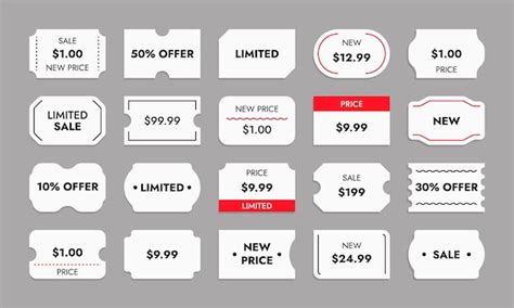 Premium Vector | Products price stickers price tag mockup with date ...