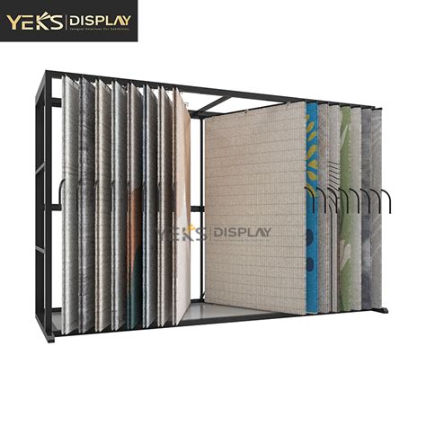 Carpet Rug Page Turning Display Rack Stand For Showroom Yeks