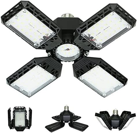 Mefflypee Pack Led Garage Lights W Deformable Led Garage Ceiling