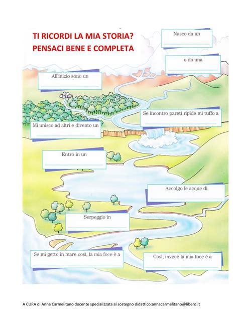 il fiume Attività geografia Geografia Scuola elementare