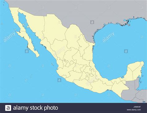 High Detailed Vector Map Of Mexico With States File Easy To Edit And Stock Vector Art