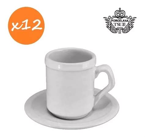 Juego Taza Jarrito Cafe Y Plato Porcelana Tsuji 450 Set X12 MercadoLibre