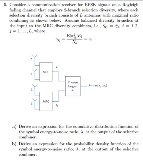 Solved Consider A Communication Receiver For Bpsk Signals Chegg