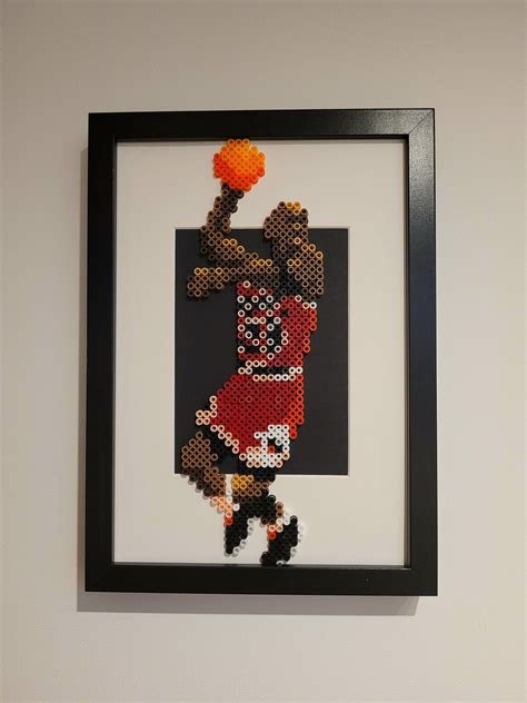 Michael Jordan Pixel Art Basketball Gift Perler Beads Hama Beads