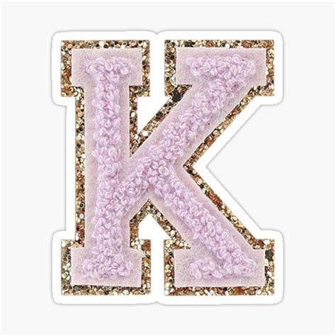 Preppy Purple Varsity Letter K Sticker For Sale By Riley Pink