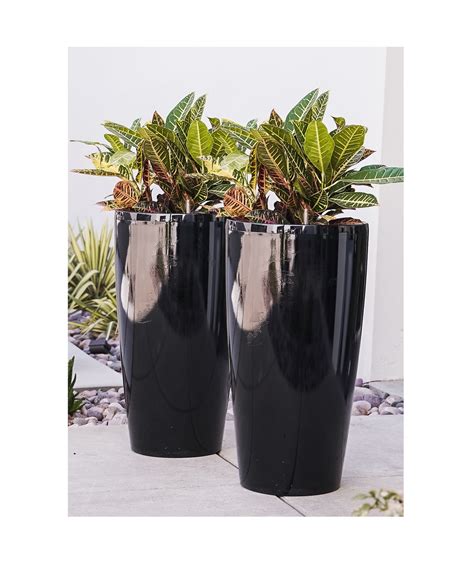 Nested Plastic Self Watering Round Planter Pot Pl3585bk Xbrand Your Home And Garden Source