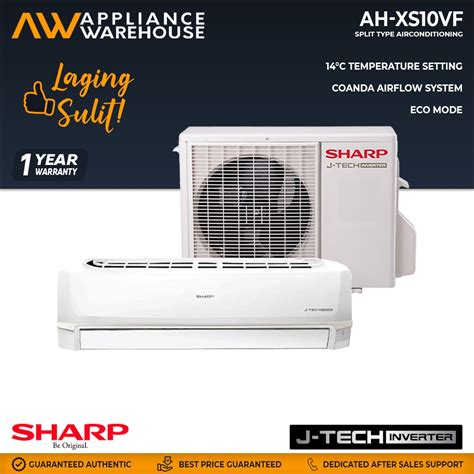 Sharp AH XS10VF 1 0 HP Aircon Split Type J Tech Inverter Air