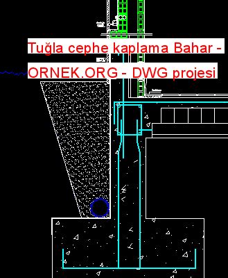 Tuğla cephe kaplama Bahar dwg projesi Autocad Projeler