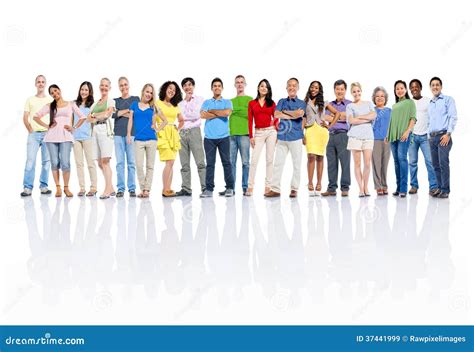 Large Group Of World People On White Background Stock Image Image Of