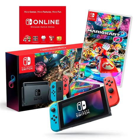 Console Nintendo Switch Joy Con Neon Mario Kart 8 Deluxe 3 Meses