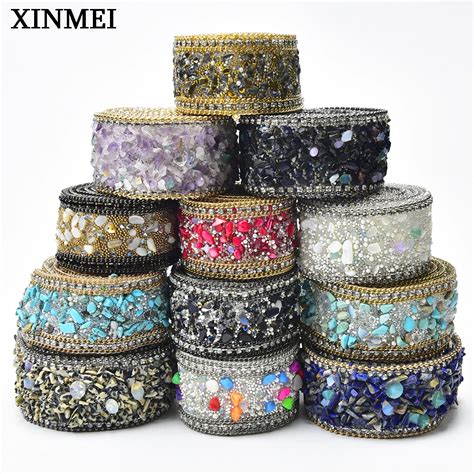 Auto Adesivo Rhinestone Chain Tape Pedras De Cascalho Fita Para Decora