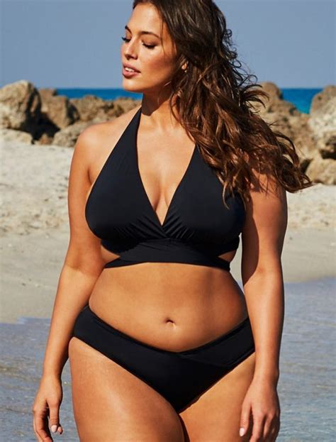 Plus Size Ashley Graham X Swimsuits For All Icon White Triangle Bikini With Side Tie Brief