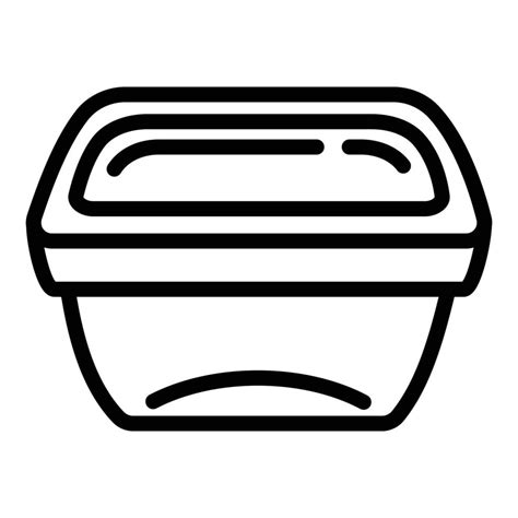 Plastic Lunch Box Icon Outline Style Vector Art At Vecteezy