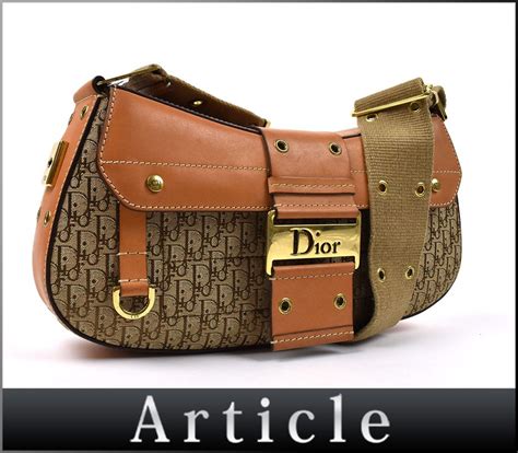 149441 Christian Dior ディオール ストリートシック ショルダーバッグ トロッター柄 キャンバス レザー ベージュ