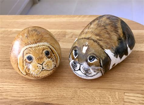 Rabbits Painted Pebbles Rock Pet Rabbit Painting Pebble Painting