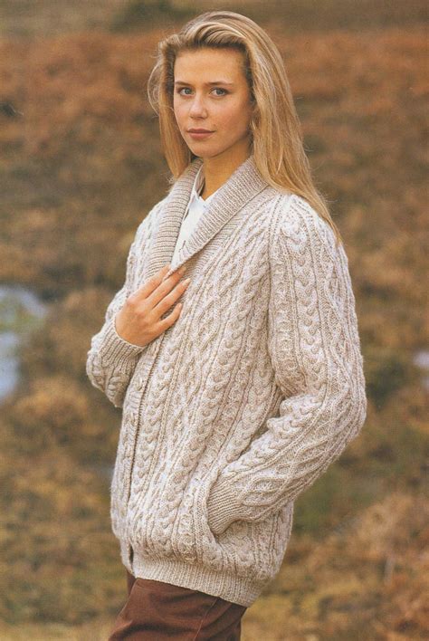 Womens Aran Raglan Jacket Knitting Pattern Pdf Ladies 32 34 36 38 40 42 Inch Chest Aran