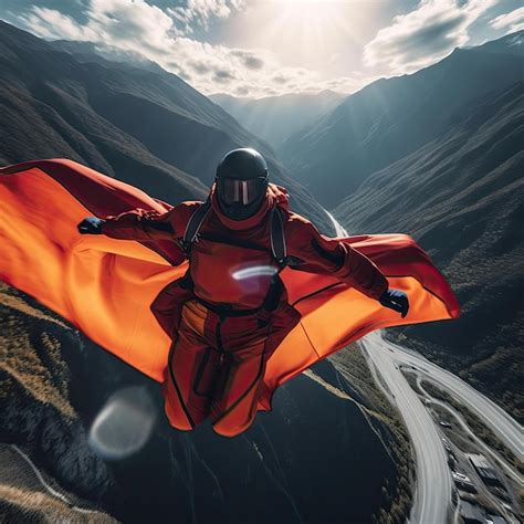 Wingsuit flyer foto ilustração realista generativa ai Foto Premium