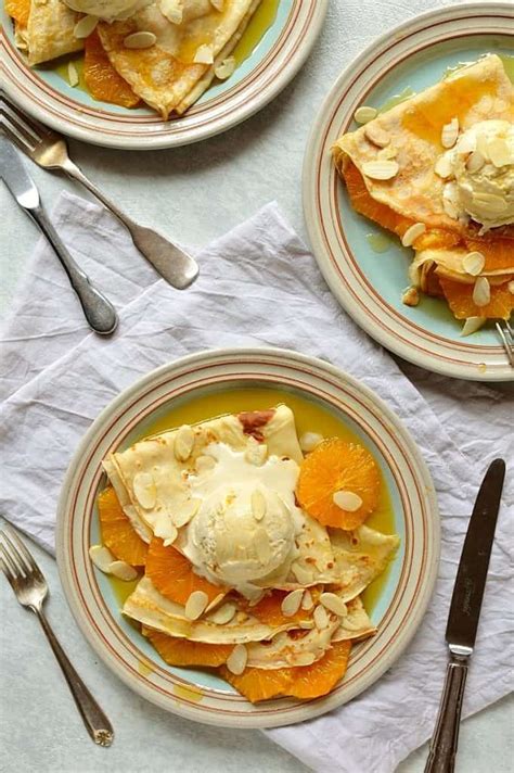 Pancakes With Caramel Oranges Almond Ice Cream Domestic Gothess