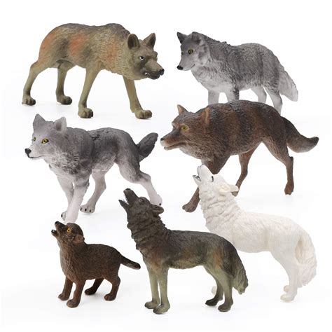 Buy RESTCLOUD 7Pcs Wolf Toy Figurines Set Wolf Animals Figures (Wolf Set A) Online at desertcartUAE