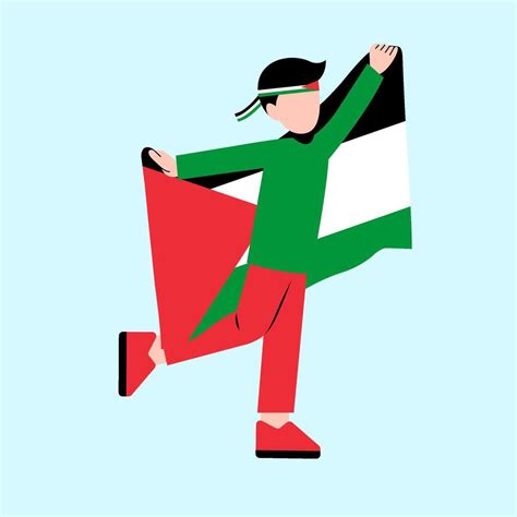 A Man Holding Palestine Flag 37382777 Vector Art at Vecteezy