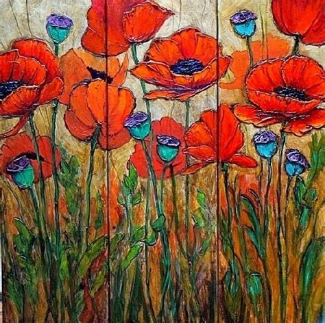 Daily Painters Abstract Gallery Floral Painting Poppy Flower Art