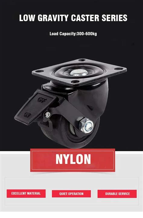 Medium Duty 2 Inch Nylon Swivel Caster Wheel Low Gravity 350kg Load