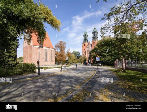 Poznan Poland Cathedral And Other Landmarks On The Island Ostrow