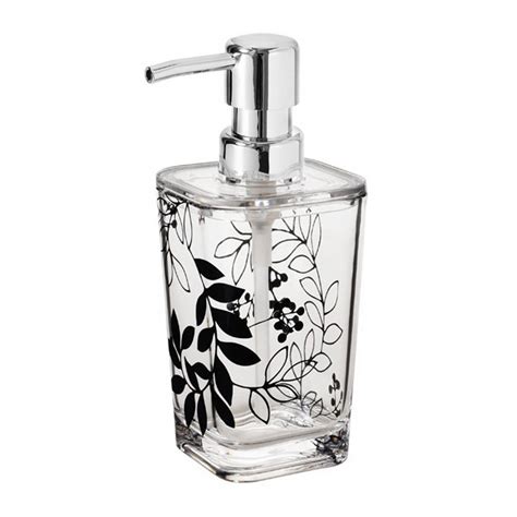 Bathroom Accessories Acrylic Bathandlotion Organizer With Black Flower