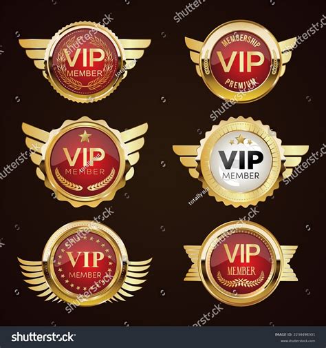 Vip Premium Membership Golden Badge On Stock Vector Royalty Free