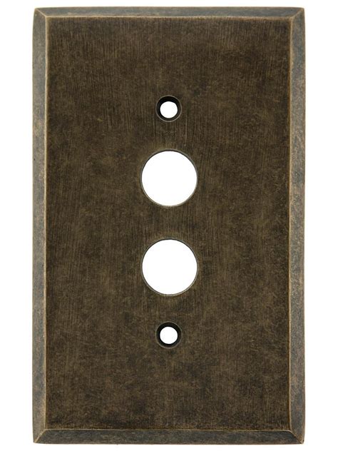 Traditional Single Gang Push Button Switch Plate In Forged Brass