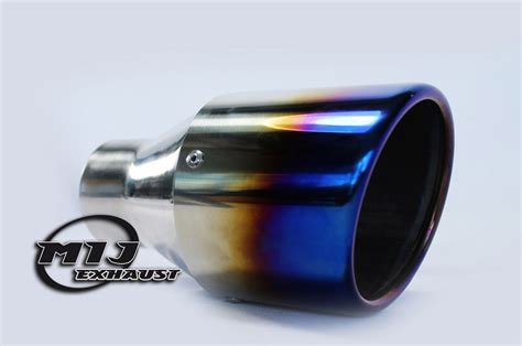 4.5 Inch Burnt Blue Exhaust Tip, Blue Titanium Finish Tips - MIJ ...