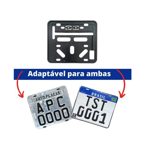 Suporte Moldura Placa Moto Anti Quebra Grande Mercosul Cm