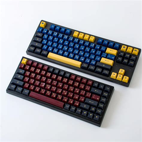 YUNZII AKKO Red Blue Samurai 226 Keycaps For Mechanical Keyboard With