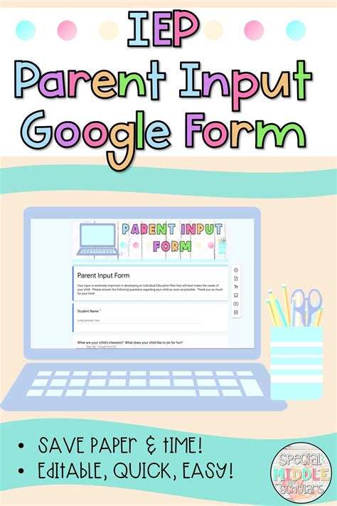 IEP Parent Guardian Input Digital And Printable Forms Special