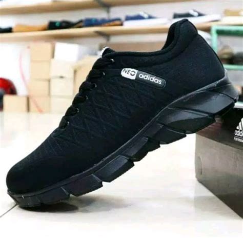 Jual Sepatu Sneakers Untuk Sekolah Adidas Neo Hitam Polos Model