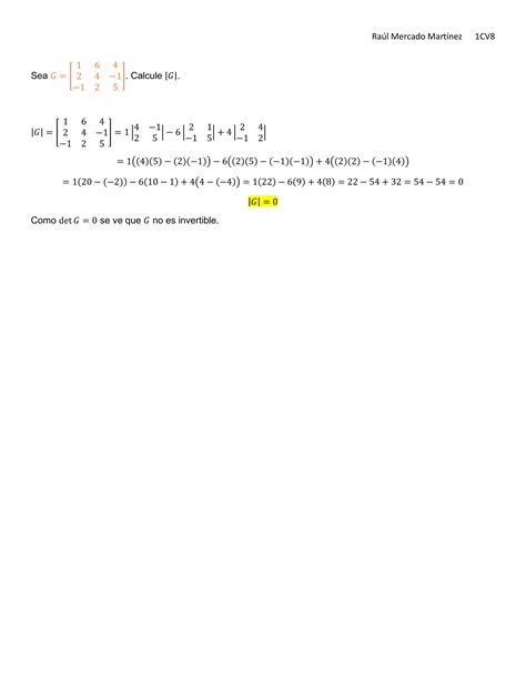 Ejercicios Determinante De Matriz Por Cramer Y Sarrus Fundamentos De