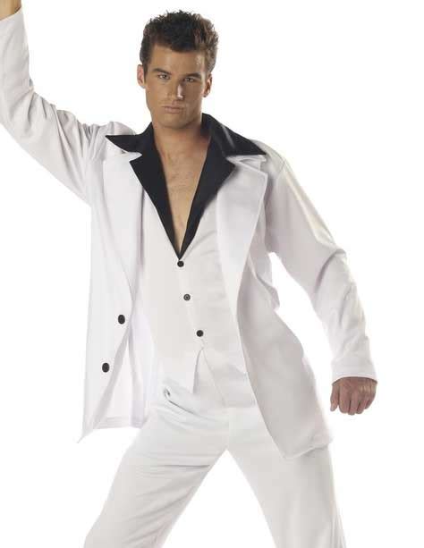 Disco Mens Saturday Night Fever Costume Mens White Disco Suit