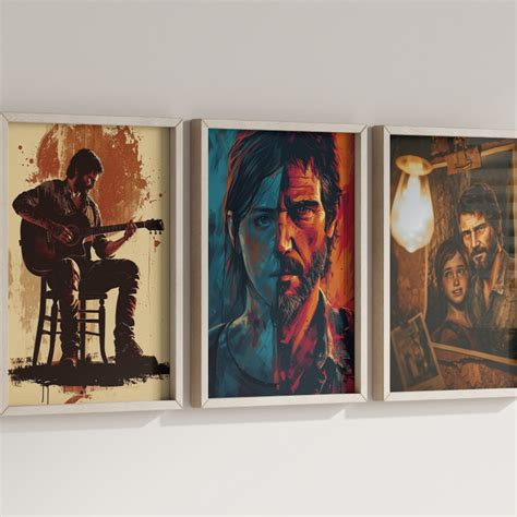 Kit 3 Quadros Decorativos Moldura The Last Of Us Ellie Joel